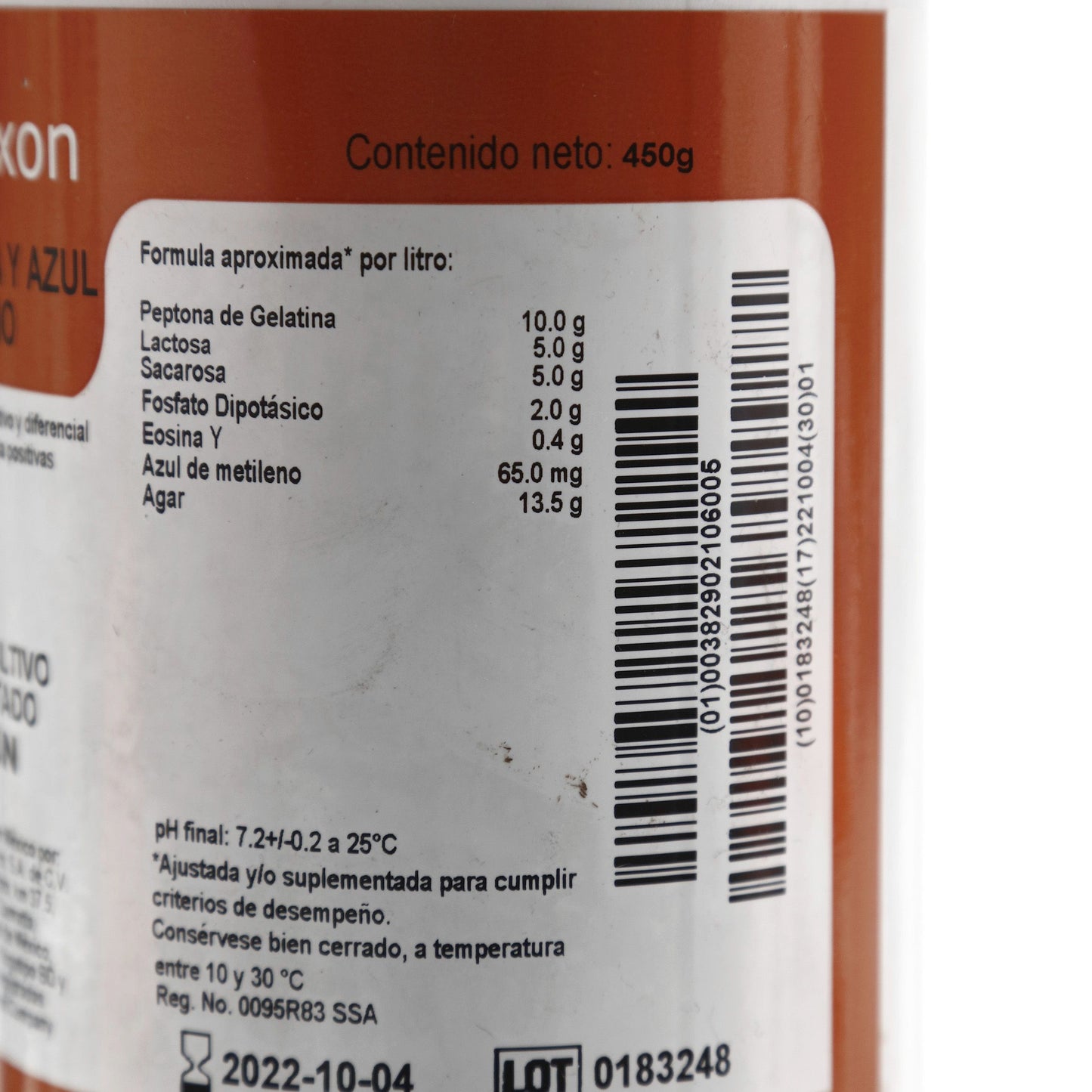 210600 - Agar Eosina Y Azul De Metileno 450g Bioxon