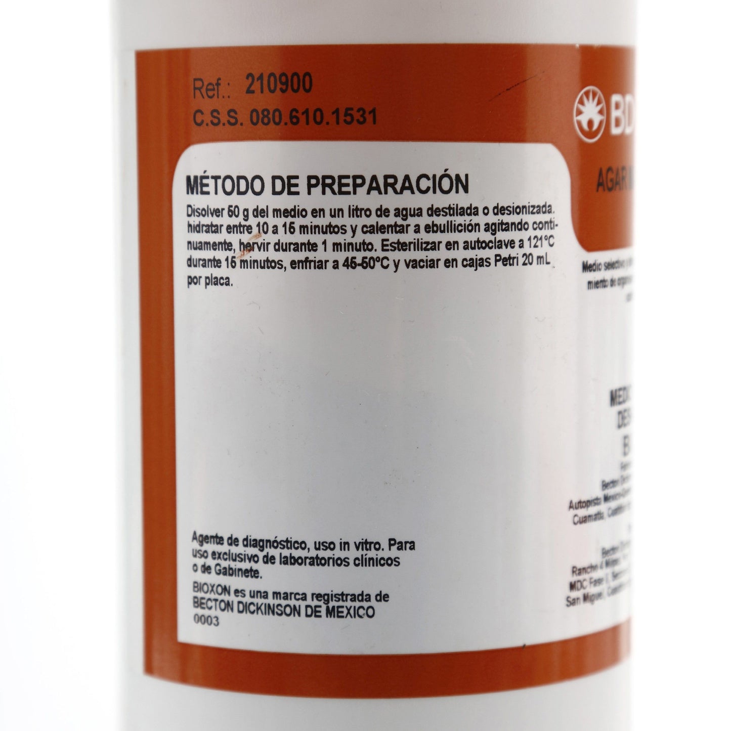 210900 - Agar Mac Conkey 450g Bioxon