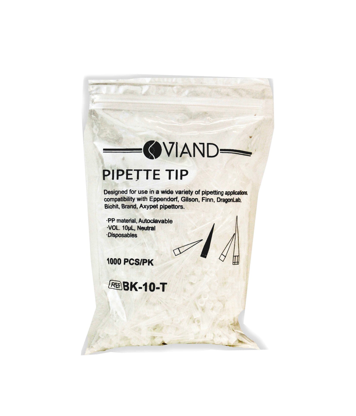 BK-10-T - Punta Clara 10µl Pk/1000 Viand