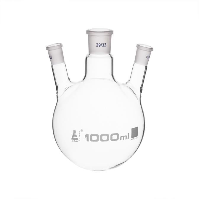 CH0418U02 - Matraz Bola Fondo Redondo 3 Bocas 24/40 1000ml Eisco