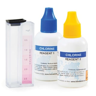 Test kit para la medición de cloro libre, intervalo de 0.0 a 2.5 mg/L
