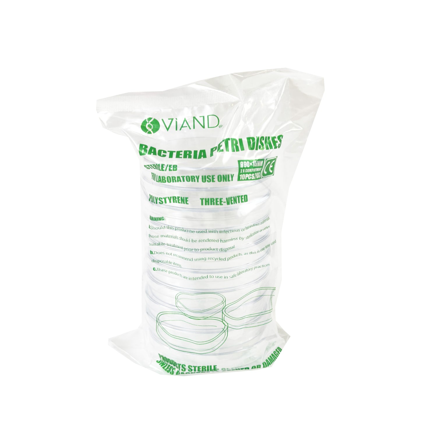 Caja Petri Desechable 1 División 90 X 15mm Pk/10 VIAND