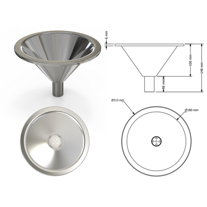 ES1600 - Escudilla Para Tarja Cónica 22cm Ø Nal
