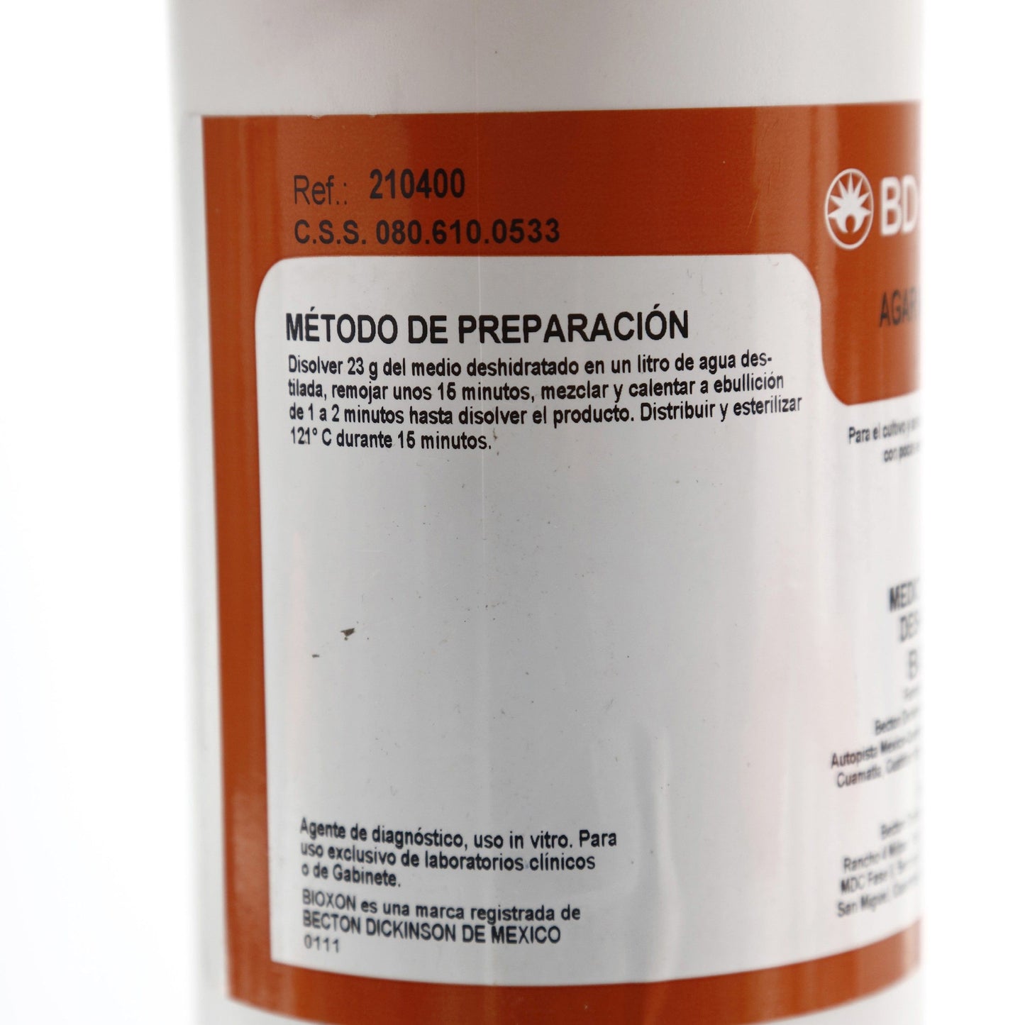 210400 - Agar Nutritivo 450g   Bioxon