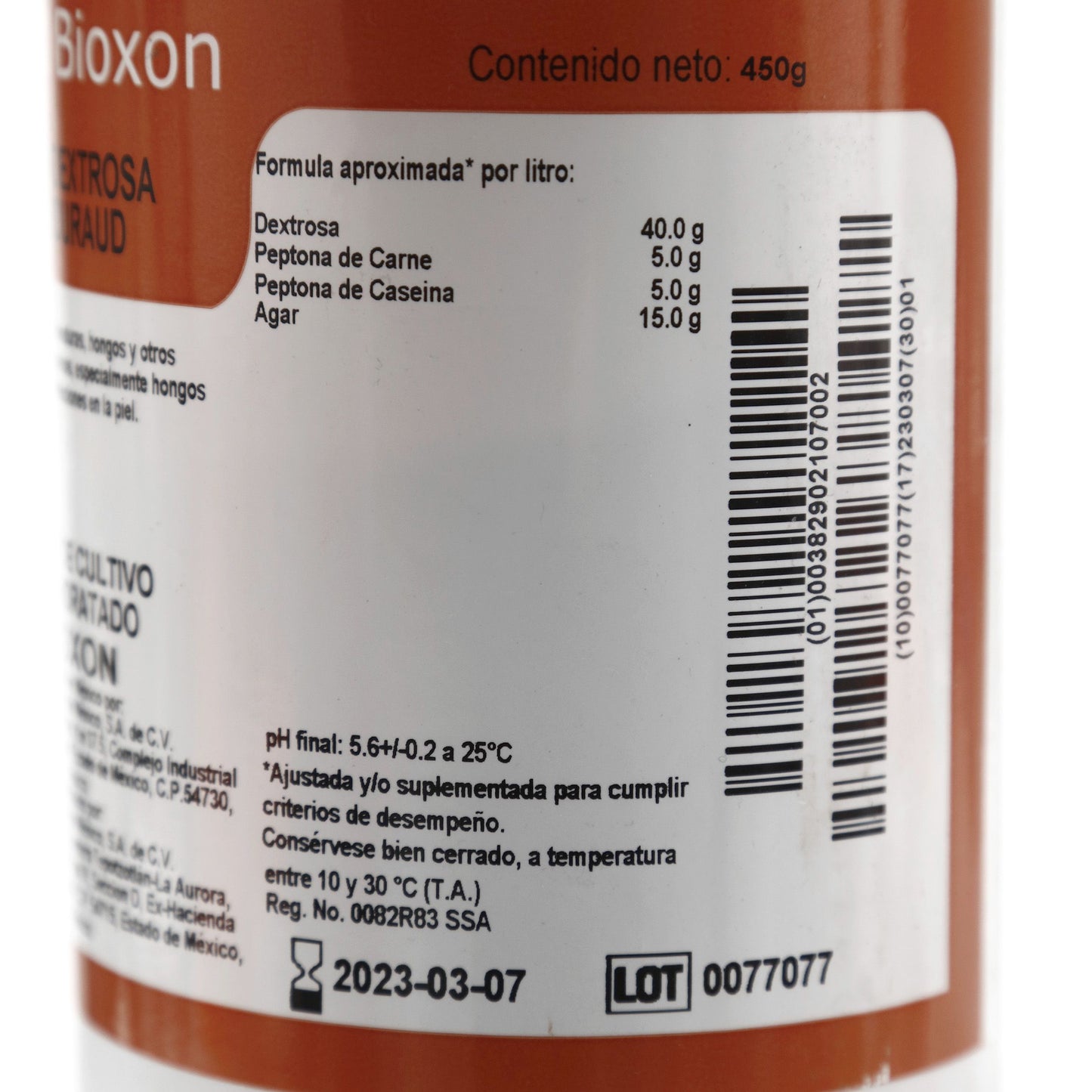 210700 - Agar Dextrosa Sabouraud 450g   Bioxon