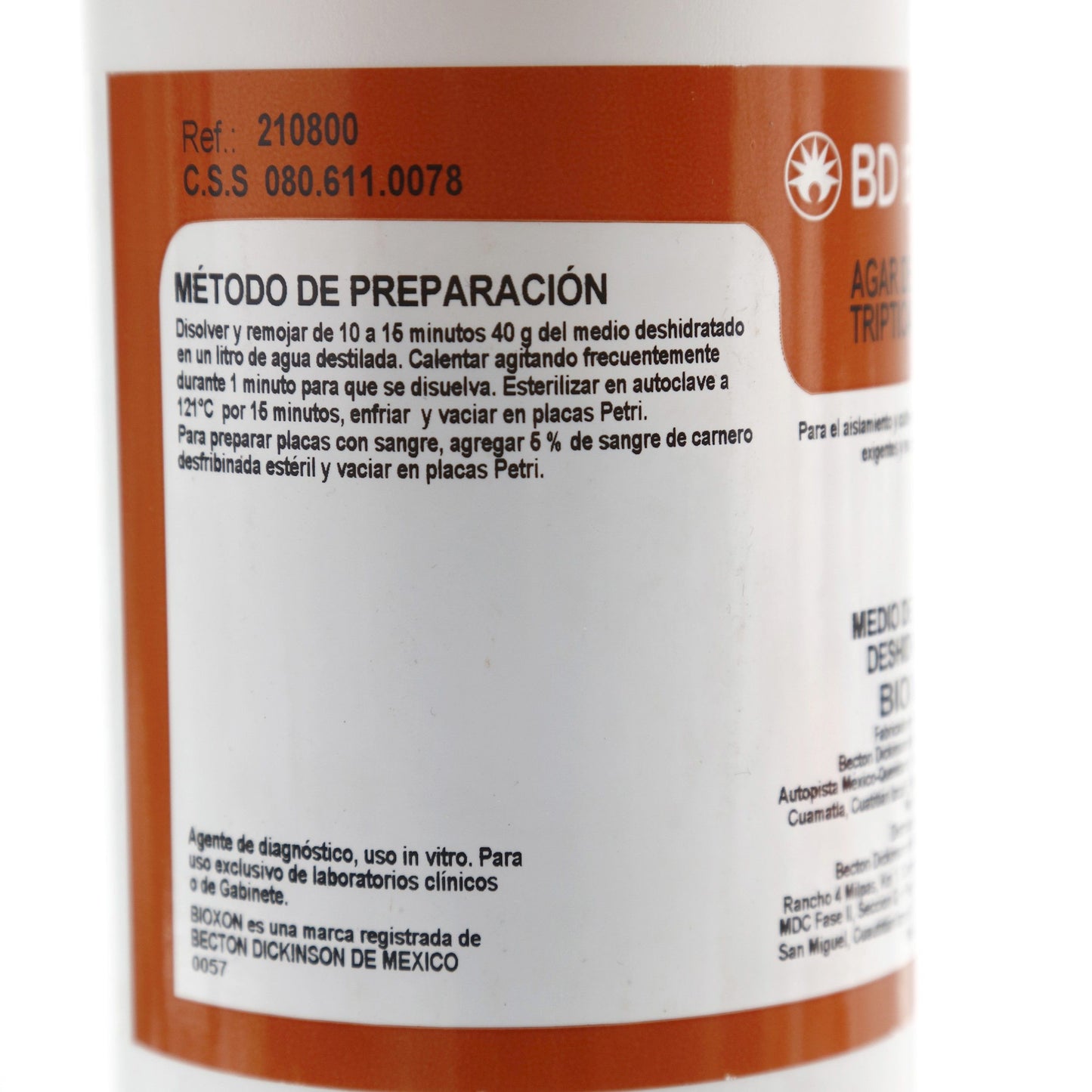 210800 - Agar Soya Tripticaseina 450g Bioxon