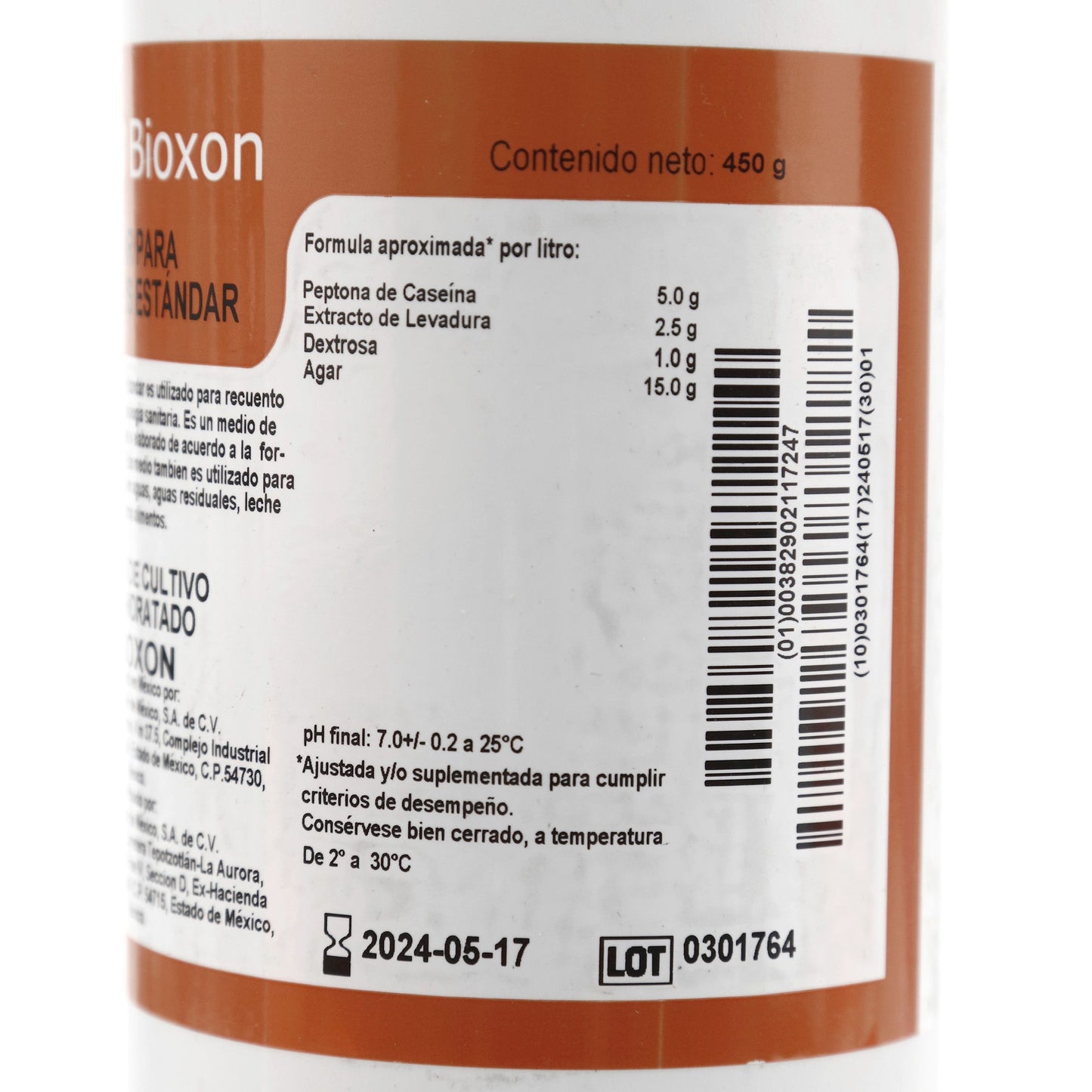 211724 - Agar Métodos Estándar 450g Bioxon