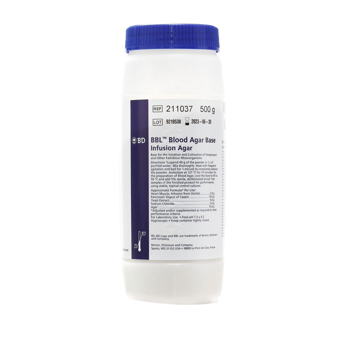 211037 - Base De Agar Sangre 500g BBL