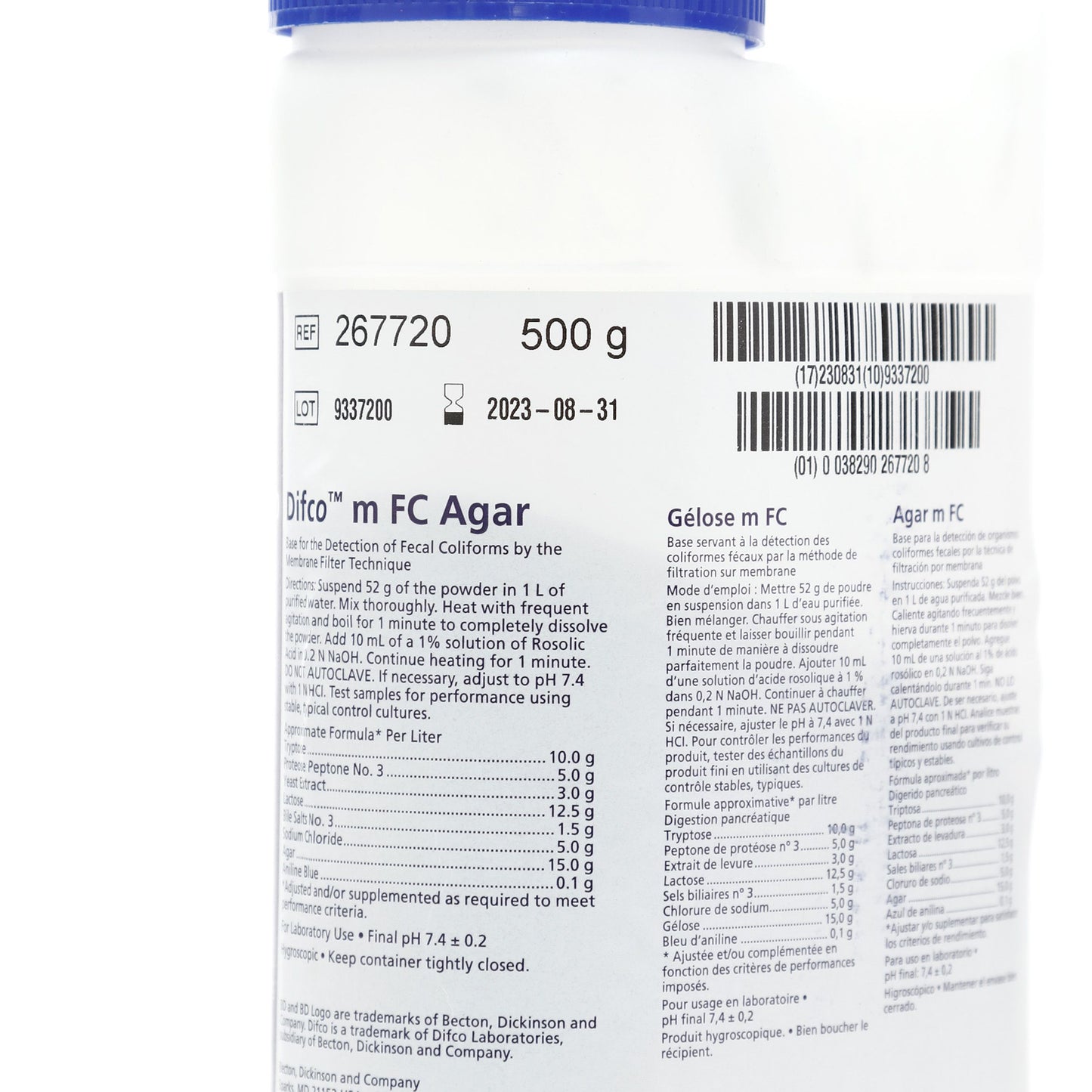 267720 - Agar M Fc 500g Difco