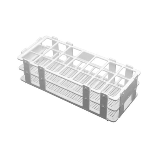 CH0710E - Gradilla Polipropileno Blanca P/21 Tubos 30mm Eisco