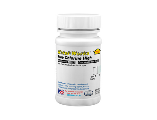 480022 - Tiras para Cloro Libre Rango Alto 0-120ppm Pk/50 Waterworks