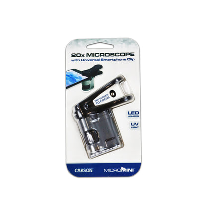 Microscopio De Bolsillo 20x C/Clip Para Smartphone Carson