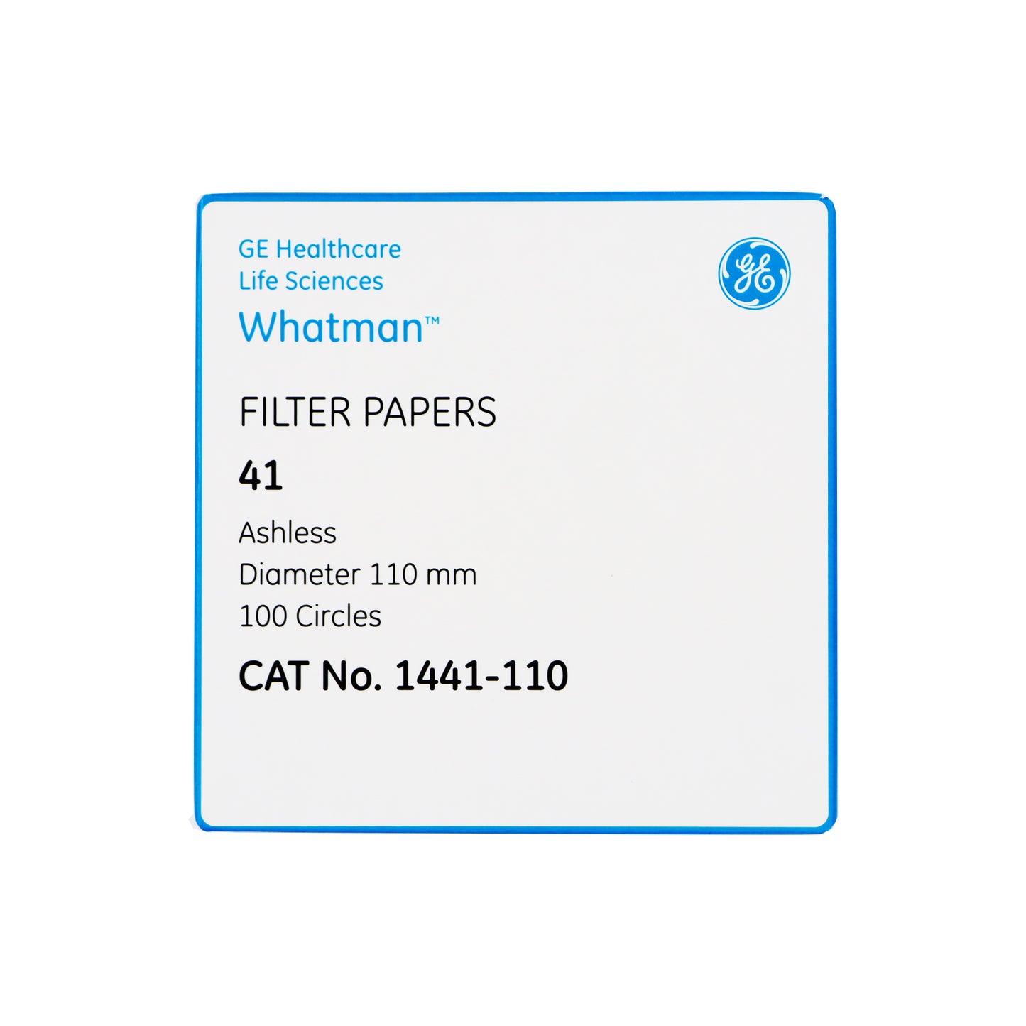 1441-110 PAPEL FILTRO CUANTITATIVO #41 DE100MM Ø PK/100 WHATMAN