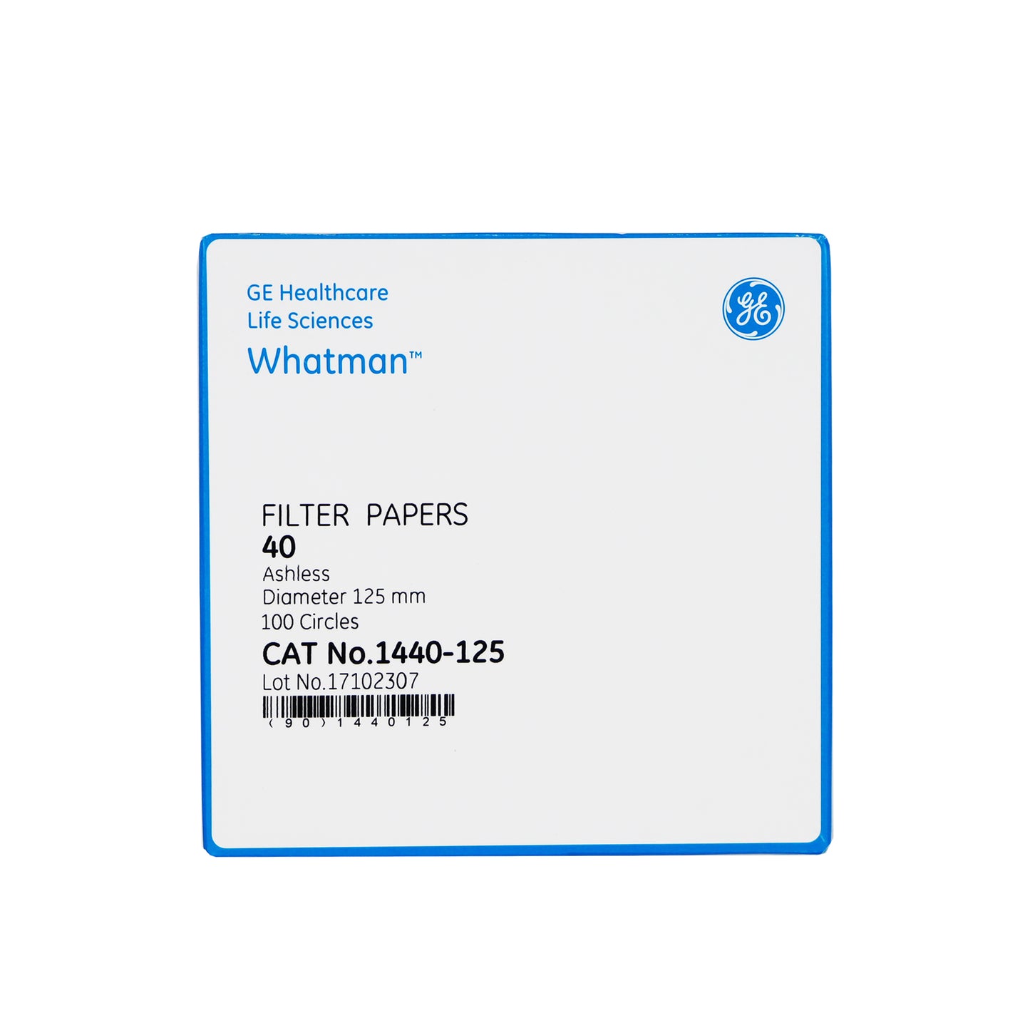 1440-125 - Papel Filtro Cuantitativo # 40 De 125mm Ø Pk/100 Whatman