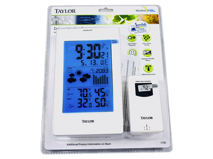 1735 – Termohigrómetro Digital C/Barómetro, Sensor Remoto Taylor