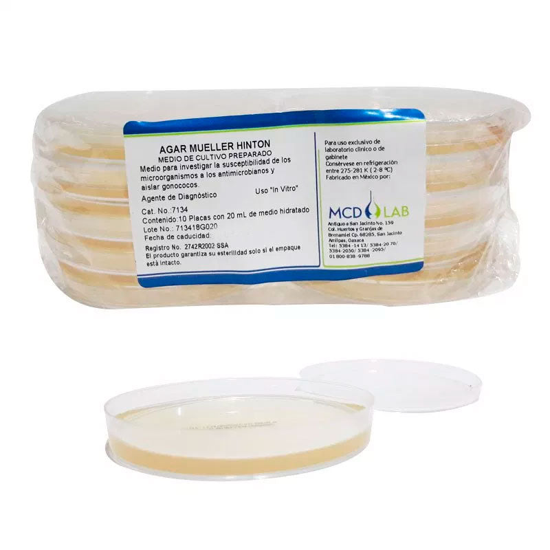 7134 - Agar Mueller Hinton En Caja Petri Pk/10 MCD