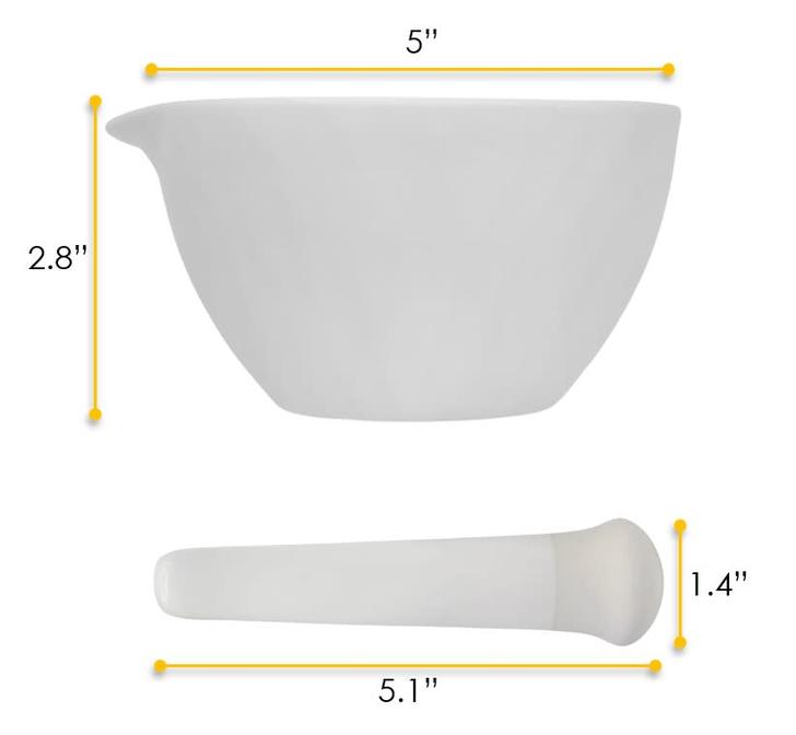 CH0540C - Mortero Con Mano De Porcelana 275ml Eisco