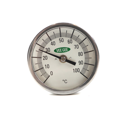 Termómetro Bimetálico Caratula 3″ Vástago 12″ 0°C A 100°C Vee Gee